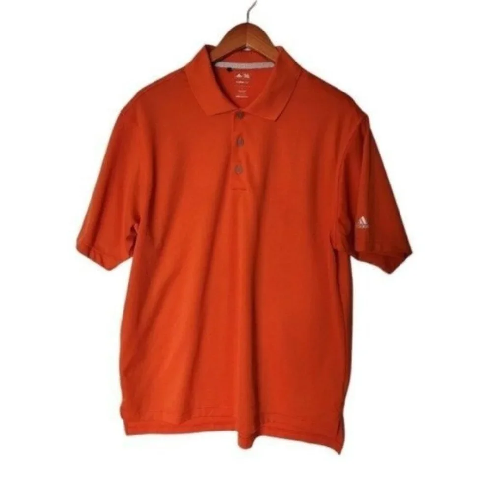 Adidas GOLF ClimaLite Orange Polo Shirt‎ Performance L Large